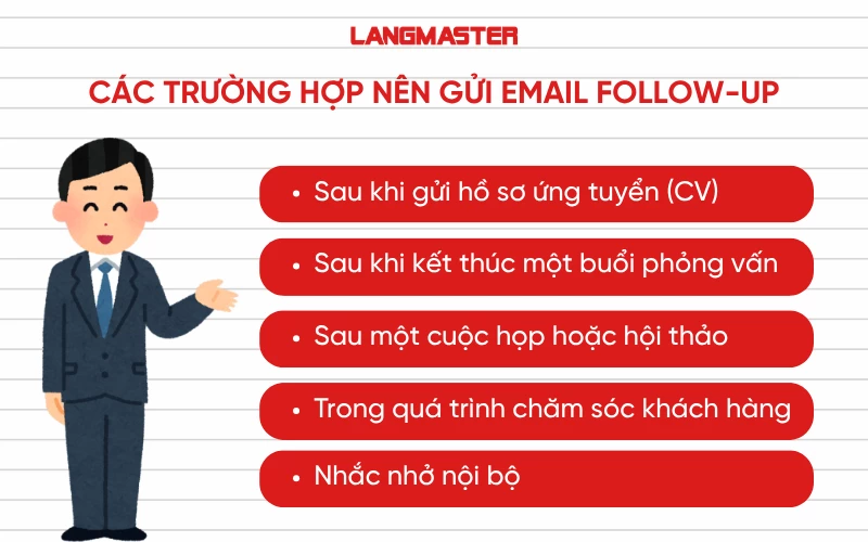 Các trường hợp bắt buộc nên gửi email follow-up