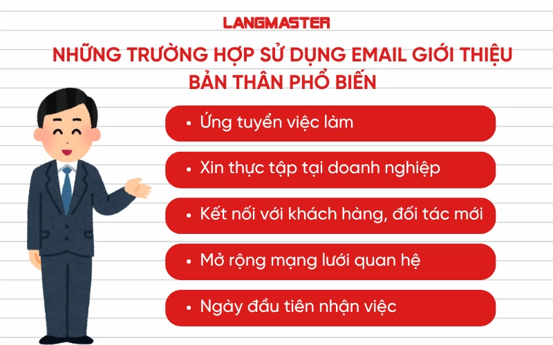 Những trường hợp sử dụng email giới thiệu bản thân phổ biến