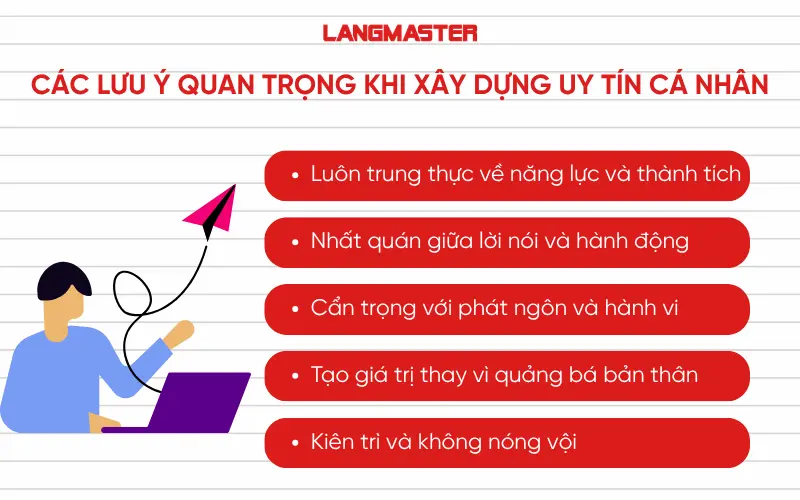 Các lưu ý quan trọng khi xây dựng uy tín cá nhân