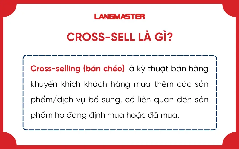 Cross-selling là kỹ thuật khuyến khích khách hàng mua thêm sản phẩm hoặc dịch vụ