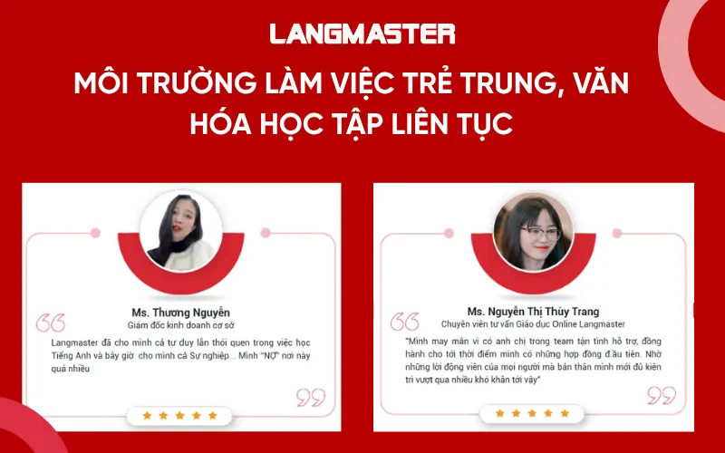Môi trường làm việc trẻ trung, văn hóa học tập liên tục