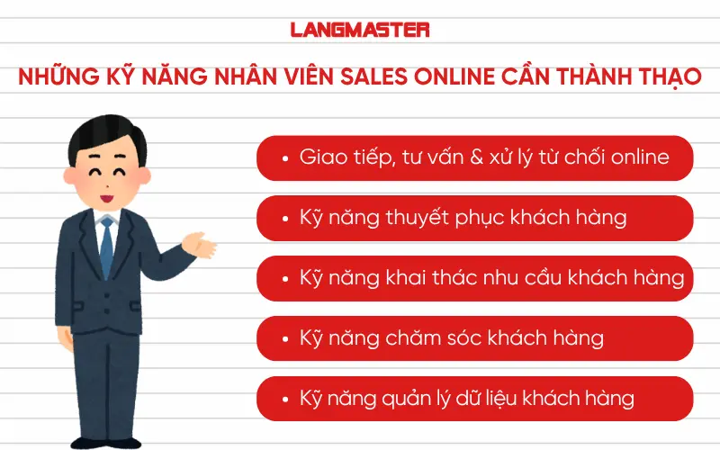 Những kỹ năng Nhân viên Sales Online cần thành thạo