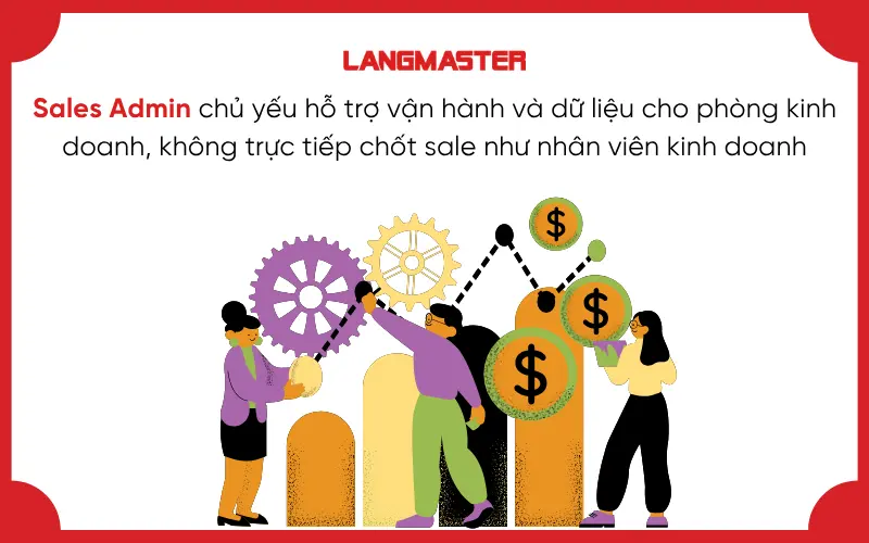 Sales Admin thường không phải sales trực tiếp với khách hàng