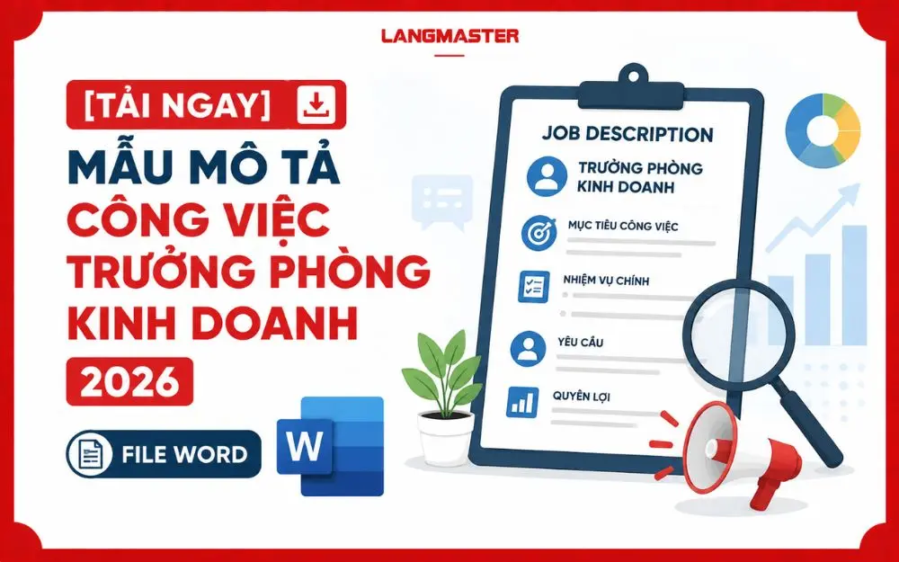 [TẢI NGAY] MẪU MÔ TẢ CÔNG VIỆC TRƯỞNG PHÒNG KINH DOANH 2026 FILE WORD