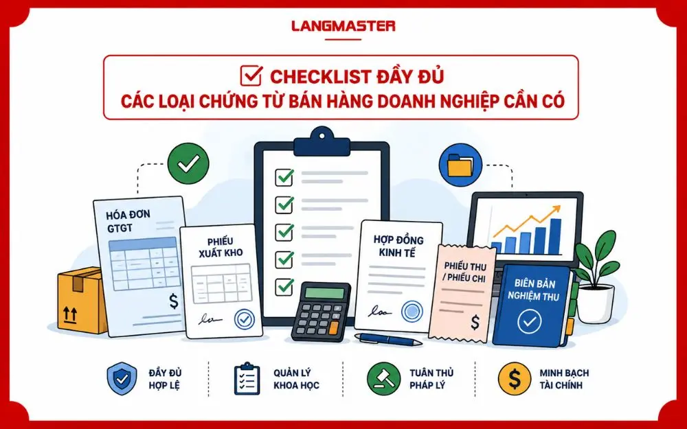 CHECKLIST ĐẦY ĐỦ CÁC LOẠI CHỨNG TỪ BÁN HÀNG DOANH NGHIỆP CẦN CÓ