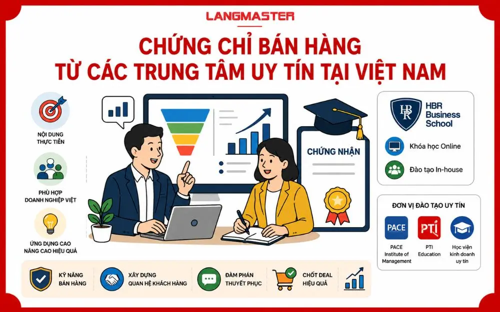 Chứng chỉ bán hàng từ trung tâm uy tín giúp nâng cao kỹ năng và tăng cơ hội nghề nghiệp