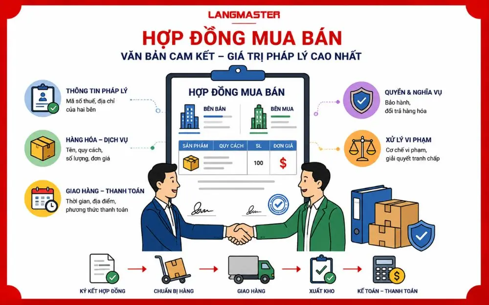 Hợp đồng mua bán chuẩn giúp đảm bảo giao dịch minh bạch và giảm rủi ro pháp lý.