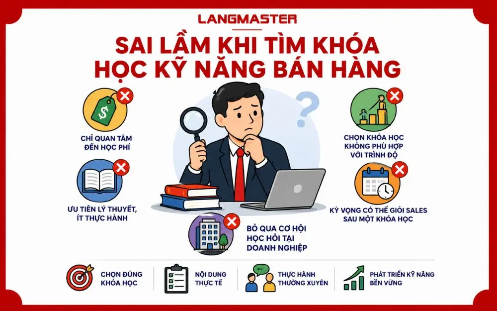 Sai lầm phổ biến khi chọn khóa học kỹ năng bán hàng làm chậm quá trình phát triển