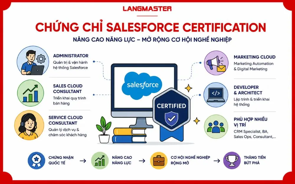 Salesforce Certification giúp nâng cao năng lực CRM và mở rộng cơ hội nghề nghiệp quốc tế