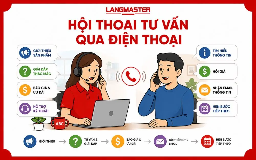 Hội thoại tiếng Anh tư vấn khách hàng qua điện thoại chuyên nghiệp.