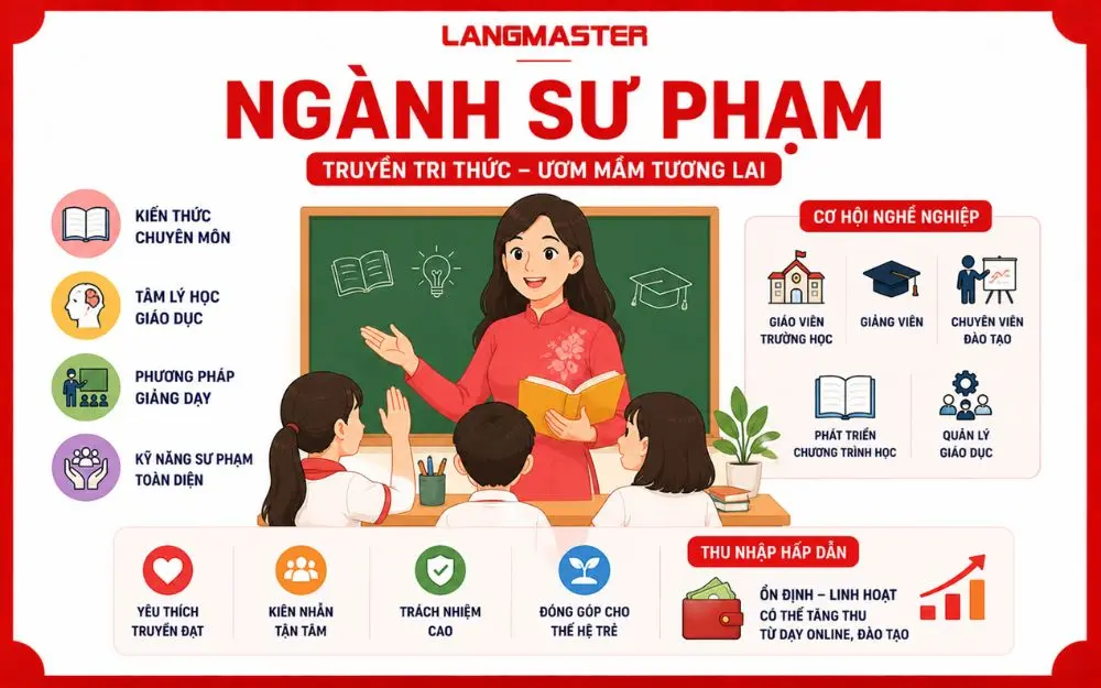 Ngành Sư phạm đào tạo giáo viên và mở ra nhiều cơ hội trong lĩnh vực giáo dục.