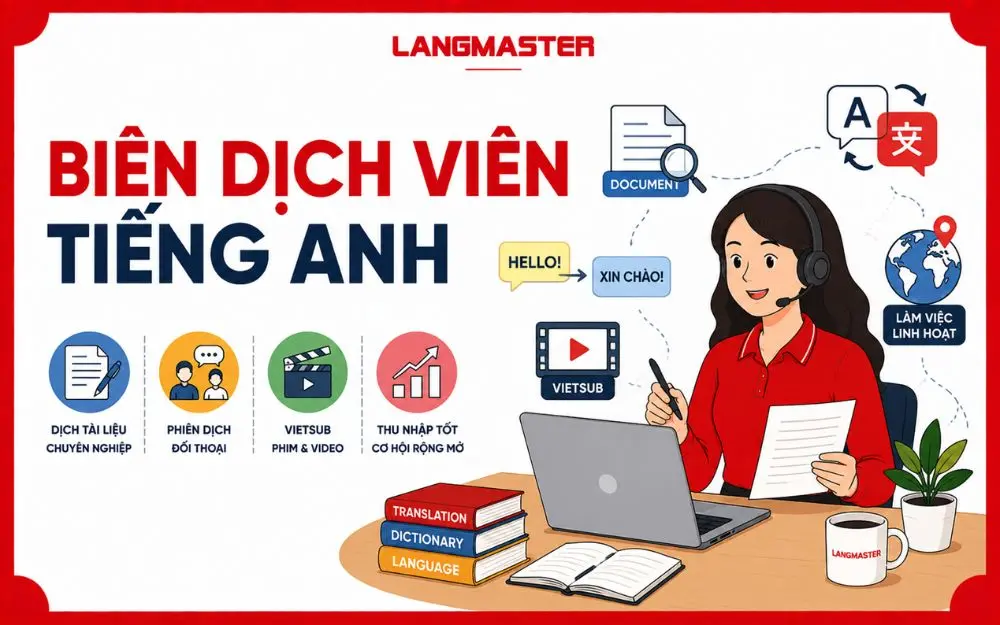 Biên dịch viên tiếng Anh có thể dịch tài liệu, phiên dịch, làm vietsub và làm việc linh hoạt.