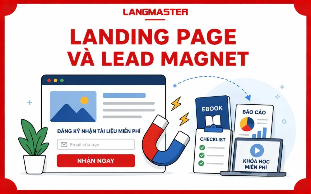 Landing Page kết hợp Lead Magnet giúp thu hút và chuyển đổi khách hàng tiềm năng.
