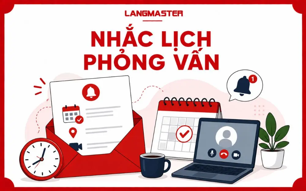 Email nhắc lịch giúp ứng viên chủ động thời gian và tham gia phỏng vấn đúng hẹn.