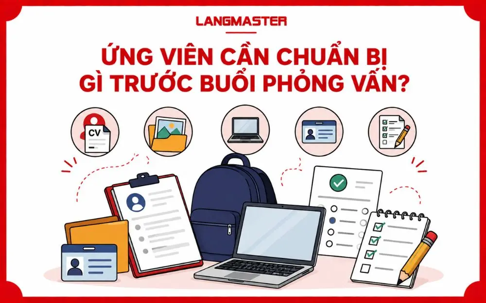 Ứng viên cần chuẩn bị đầy đủ CV, portfolio, giấy tờ và thiết bị trước phỏng vấn.