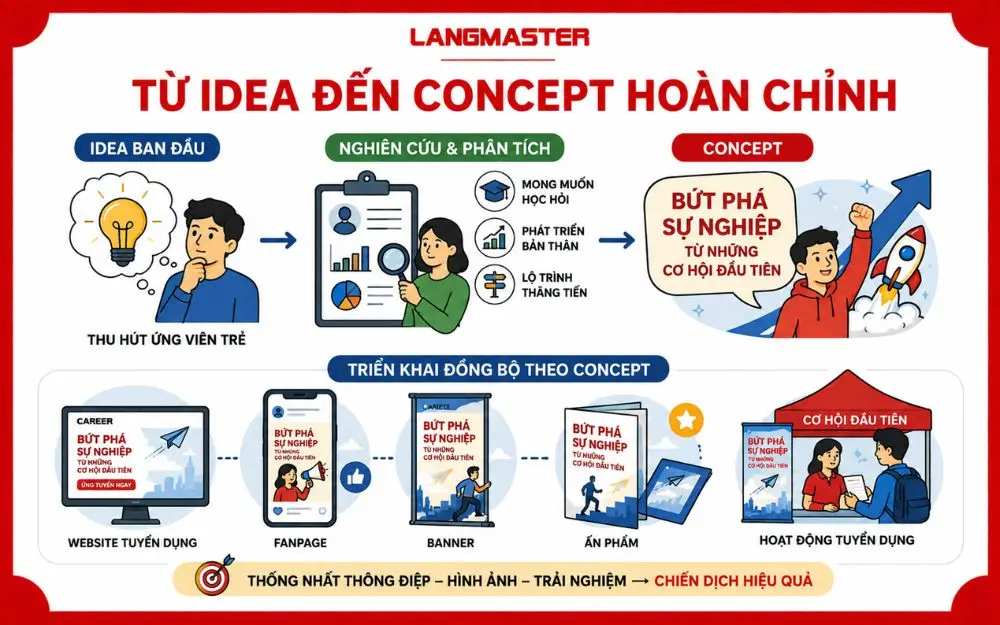 Từ ý tưởng ban đầu đến concept tuyển dụng đồng bộ trên mọi kênh.