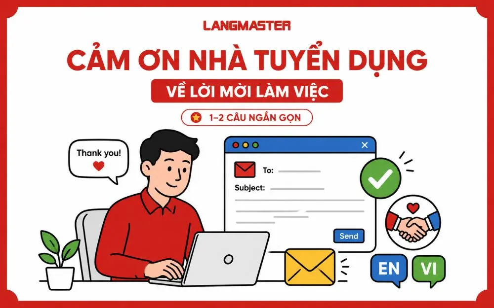 Cách cảm ơn nhà tuyển dụng ngắn gọn, lịch sự khi phản hồi lời mời làm việc.