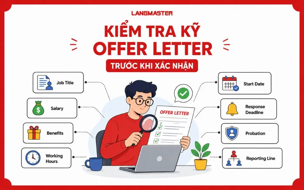 Kiểm tra kỹ các thông tin quan trọng trong Offer Letter trước khi xác nhận nhận việc.