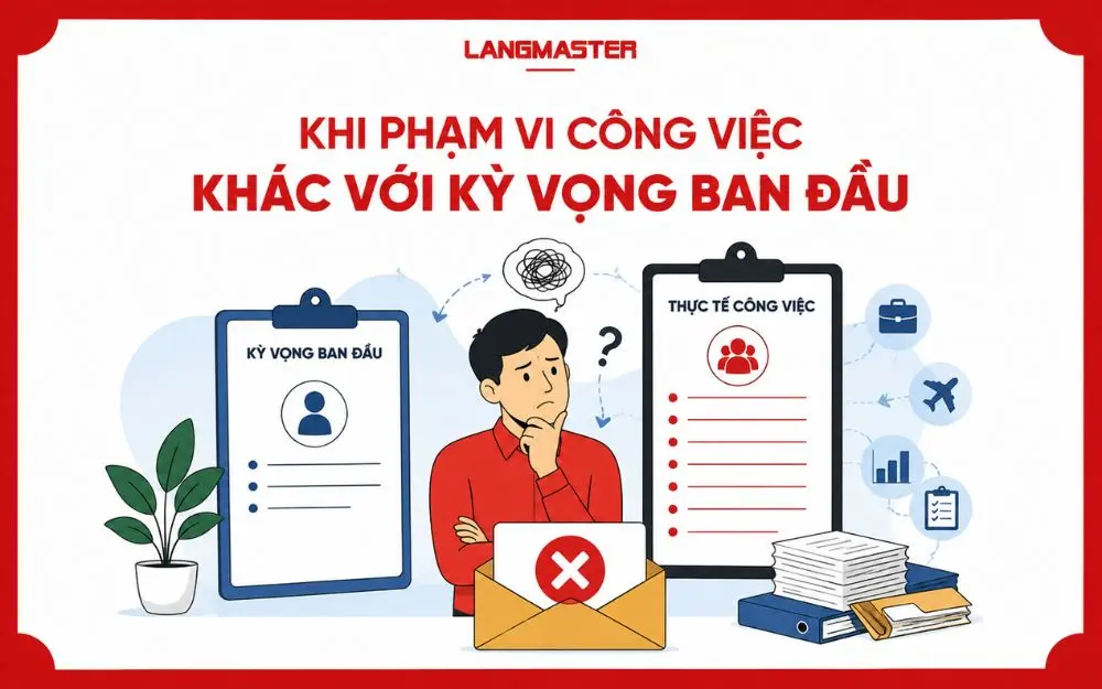Phạm vi công việc thực tế khác kỳ vọng là lý do hợp lý để từ chối.