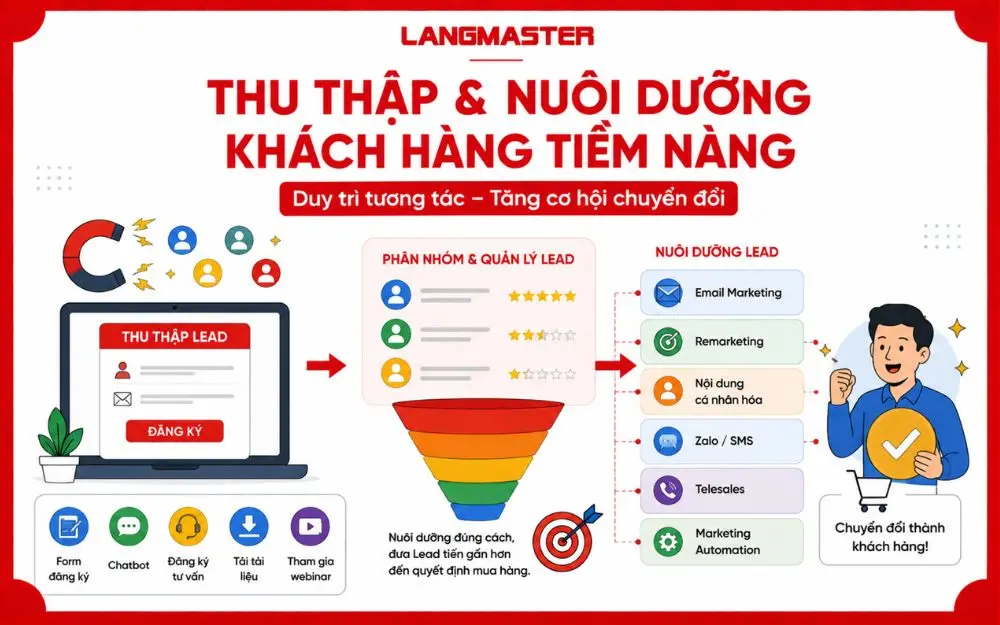 Thu thập và nuôi dưỡng Lead giúp doanh nghiệp duy trì tương tác và tăng cơ hội chuyển đổi khách hàng.