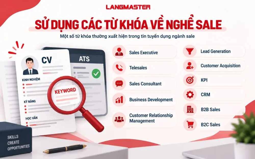 Sử dụng các từ khóa về nghề sale