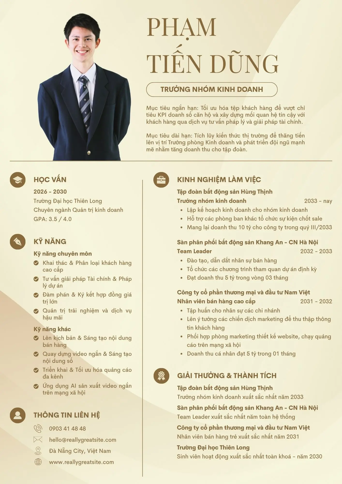 Mẫu CV kinh doanh