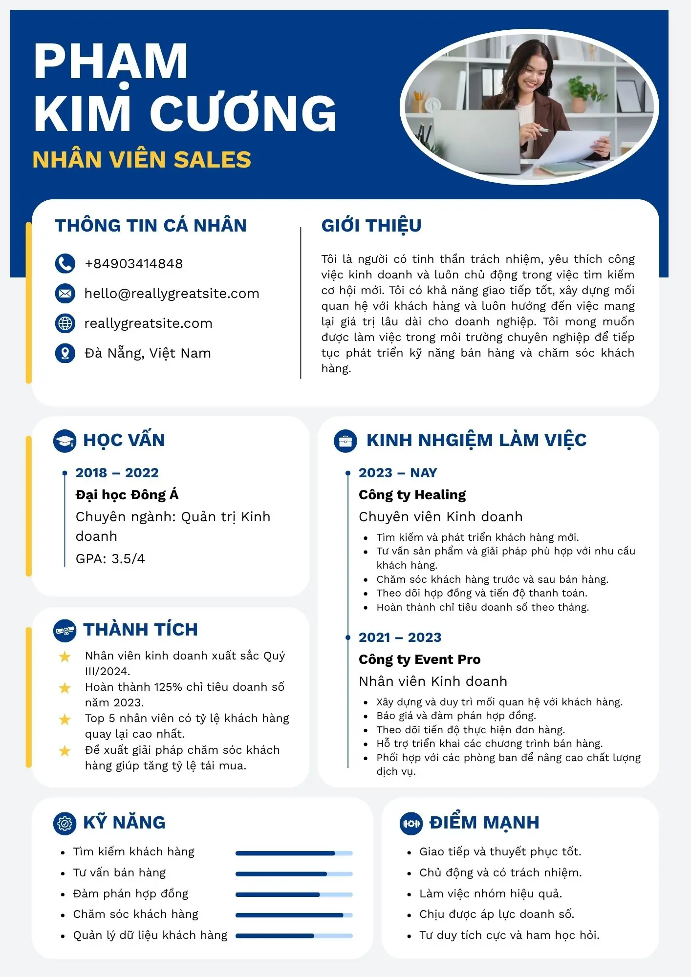 Mẫu CV nhân viên sales chưa có kinh nghiệm