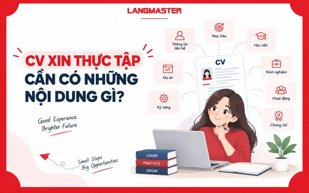 Các nội dung quan trọng cần có trong CV xin thực tập để nhà tuyển dụng dễ đánh giá ứng viên.